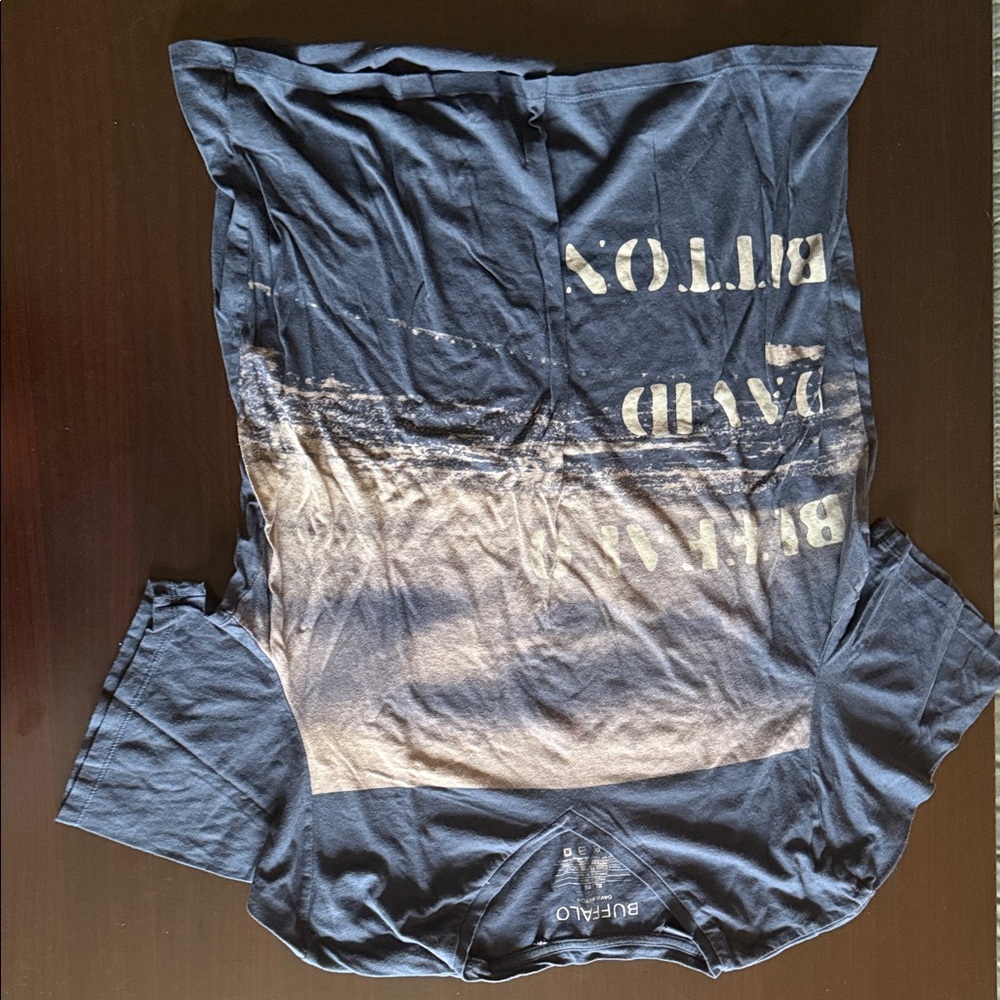 Buffalo David Bitton Blue and Beige Short Sleeve Tee